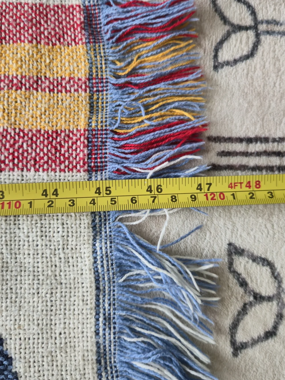 Vintage Nautical Woven Tapestry Throw Blanket 60x47 Coastal Beach Seaside Fringe